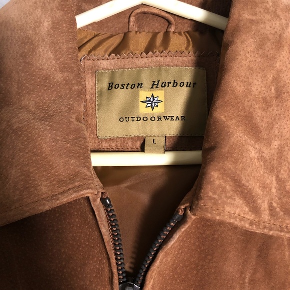 SOLD!! Boston Harbour Outdoorwear L suede camel colored zip coat! pockets lined - Picture 5 of 13